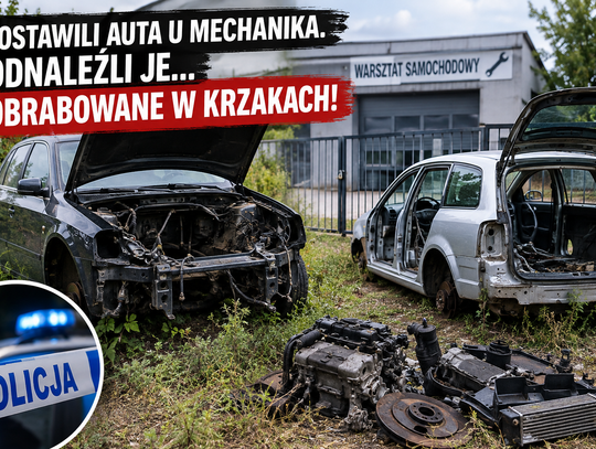 ZOSTAWILI AUTA U MECHANIKA. ODNALEŹLI JE...  OBRABOWANE W KRZAKACH!