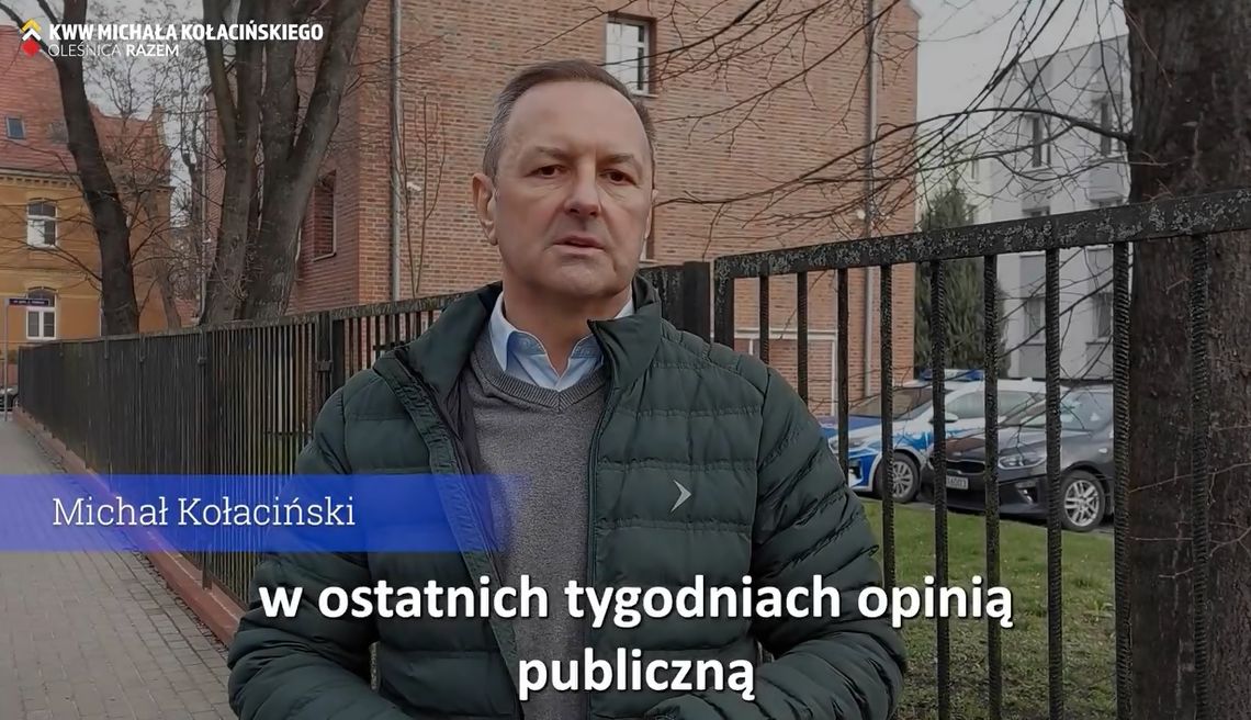 Michał Kołaciński zaprasza na spotkanie i mówi o monitoringu