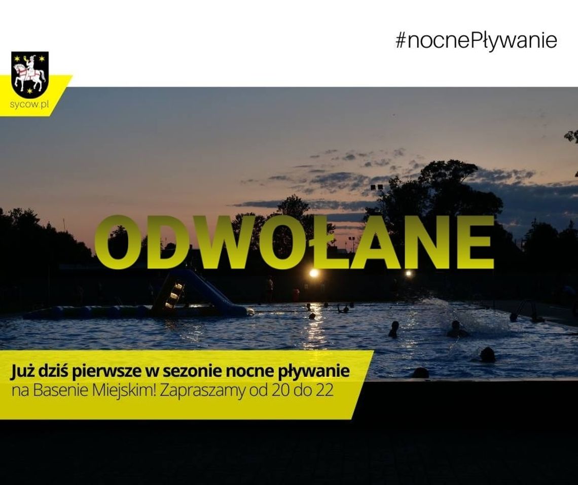 Pływanie odwołane