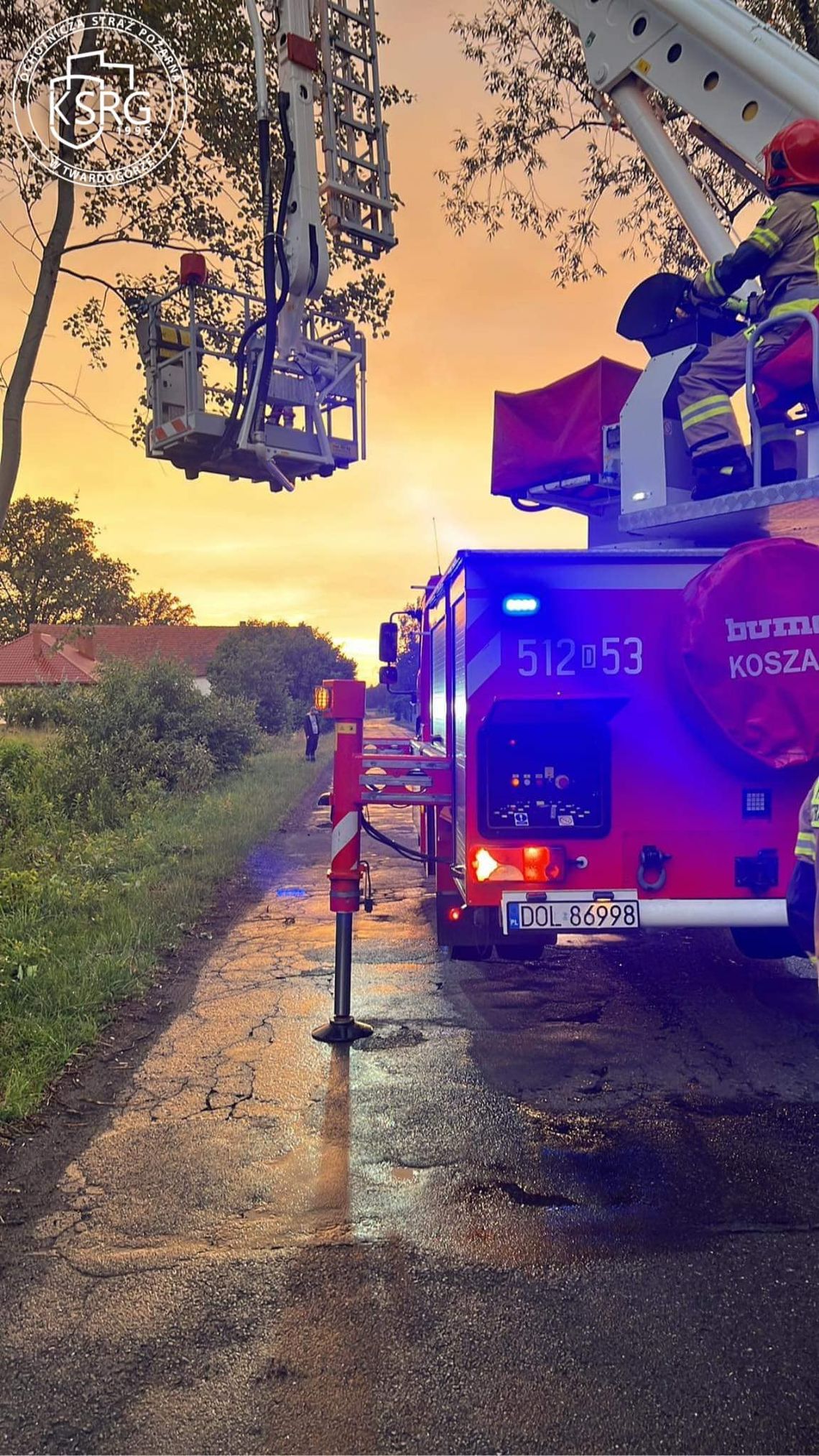 Gałąź spadła na linię energetyczną