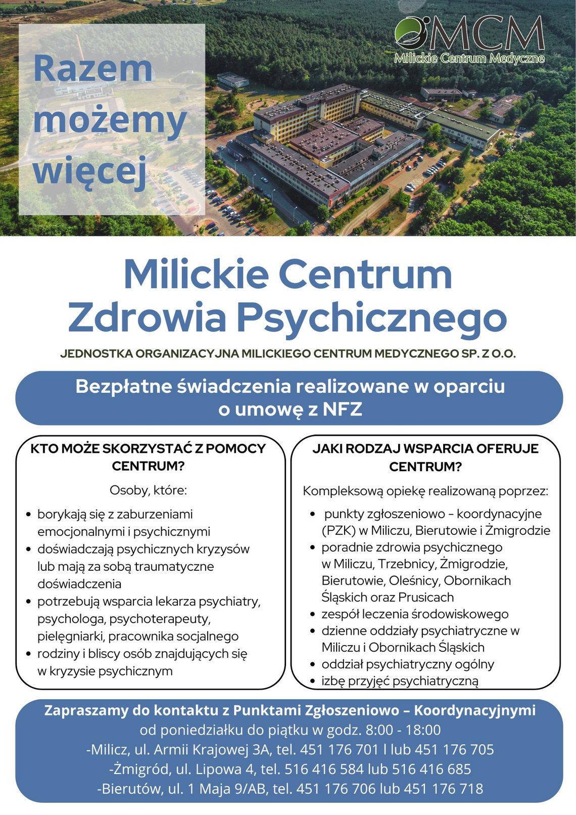 Mamy dwie poradnie zdrowia psychicznego