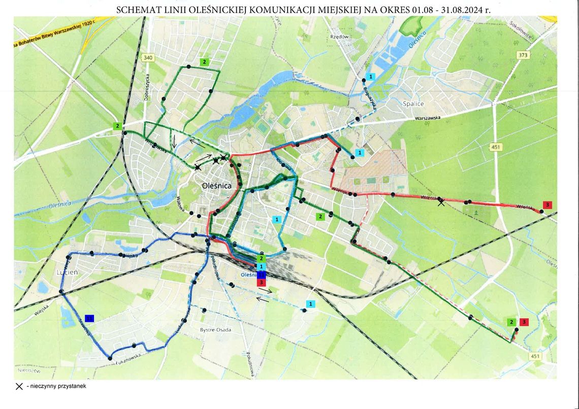 Uwaga, od 1 sierpnia zmiana w Oleśnickiej Komunikacji Miejskiej