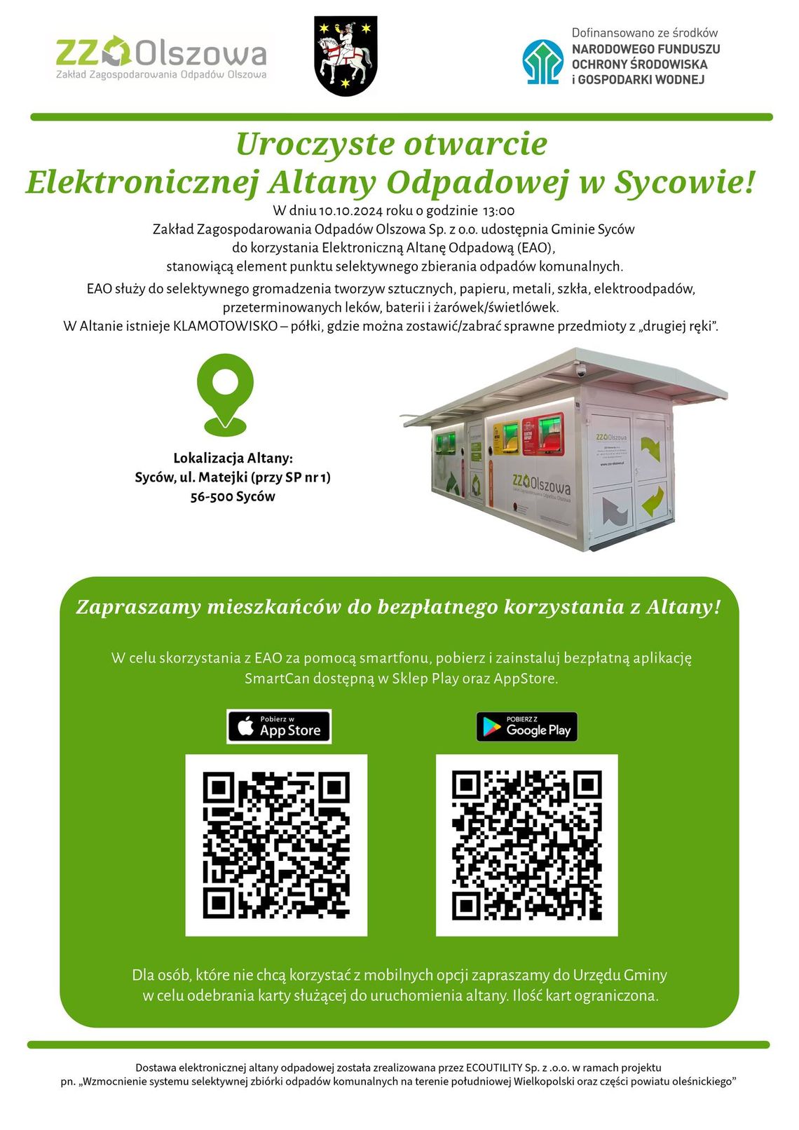 Elektroniczna Altana Odpadowa jedzie do Sycowa