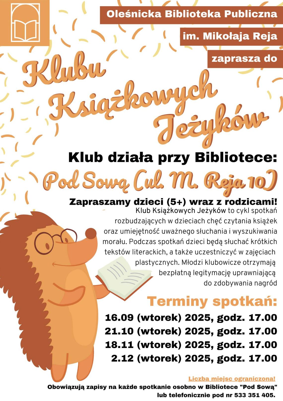 Książkowe Jeżyki zapraszają po wakacjach