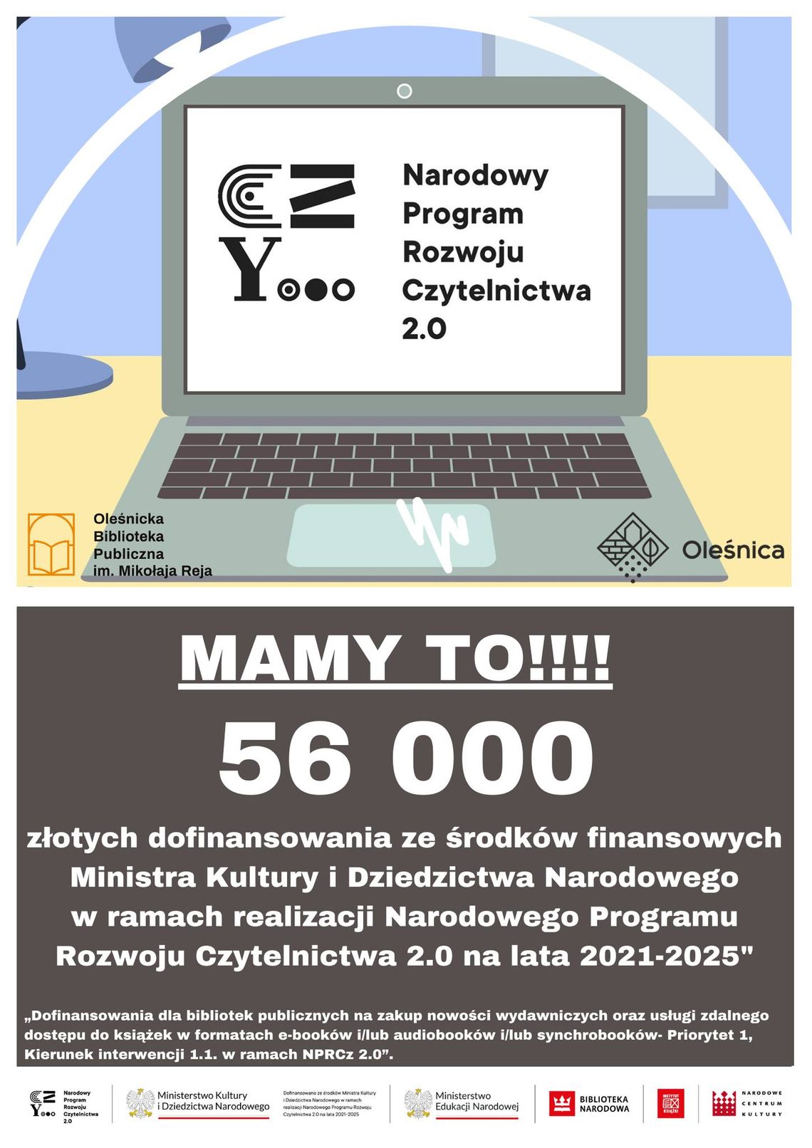 Biblioteka w Oleśnicy dostała pieniądze na zakupy