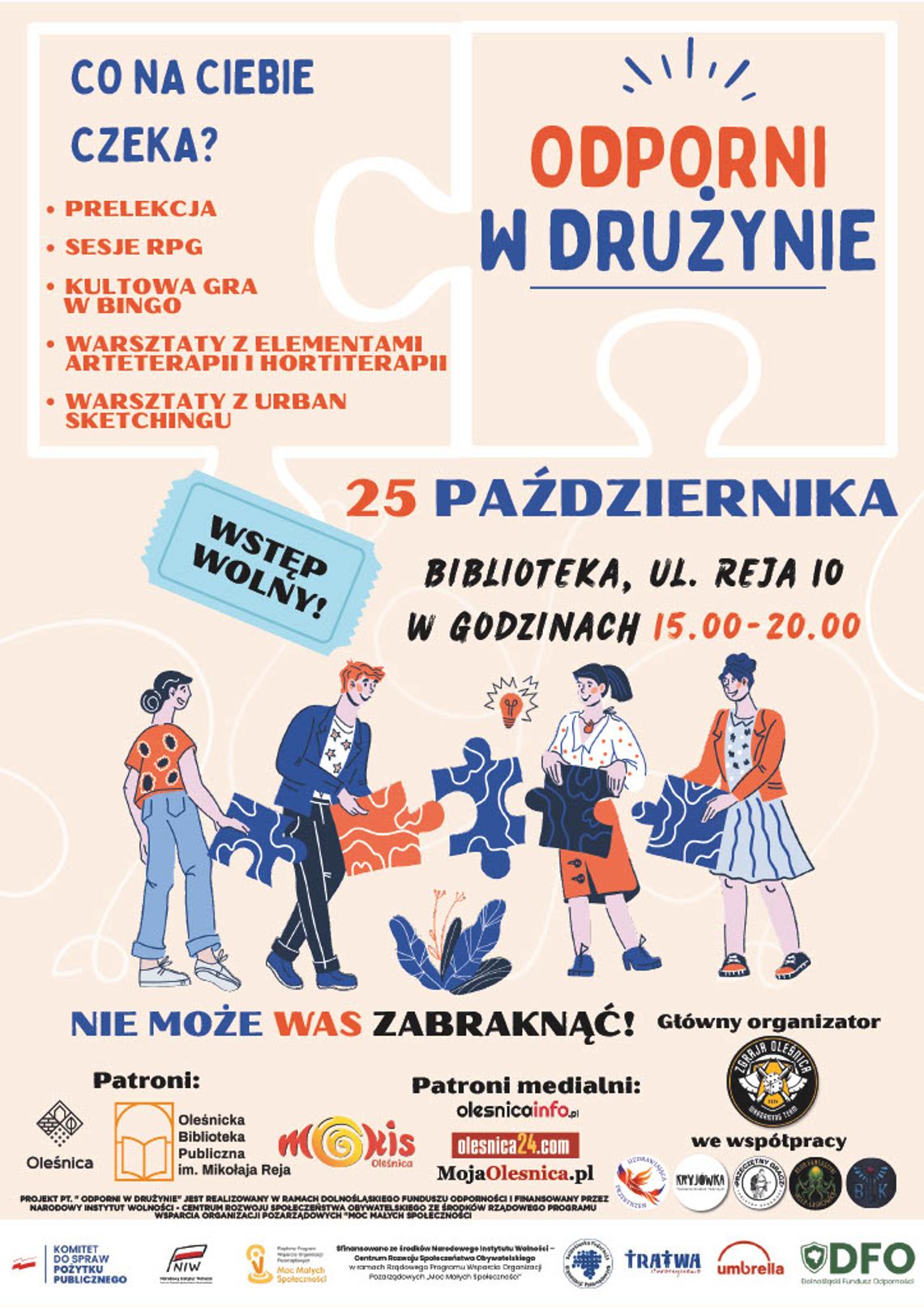 "Odporni w drużynie". Zgraja Oleśnica zaprasza do biblioteki