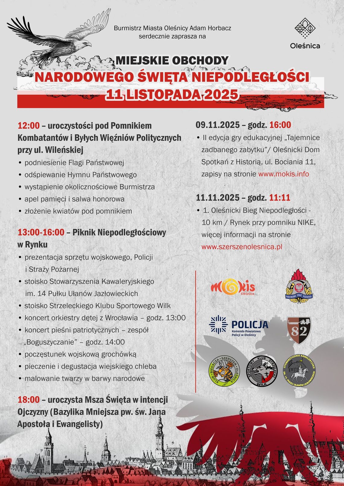 Miejskie Obchody Narodowego Święta Niepodległości w Oleśnicy Miejskie Obchody Narodowego Święta Niepodległości w Oleśnicy