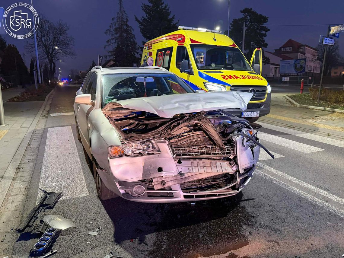 Wypadek w Twardogórze, jedna osoba została ranna