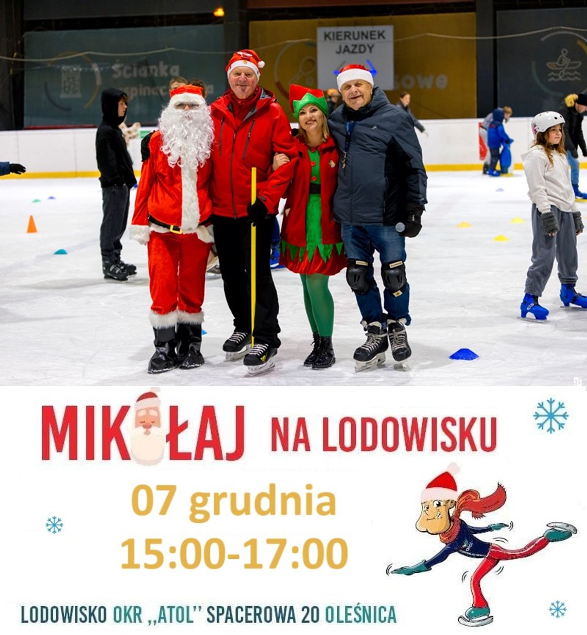 Mikołaj przyleci na lodowisko Atola