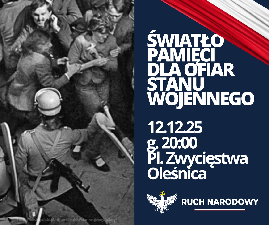 Ruch Narodowy zaprasza do udziału w akcji „Światło Pamięci dla Ofiar Stanu Wojennego”.