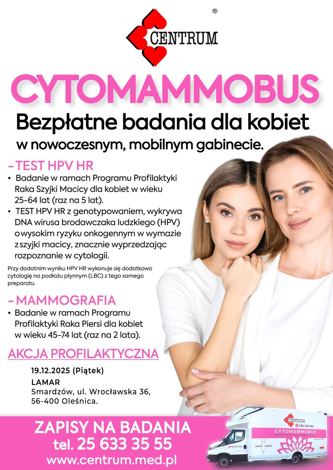 Lamar zaprasza panie na badania w Cytomammobusie Lamar zaprasza panie na badania w Cytomammobusie