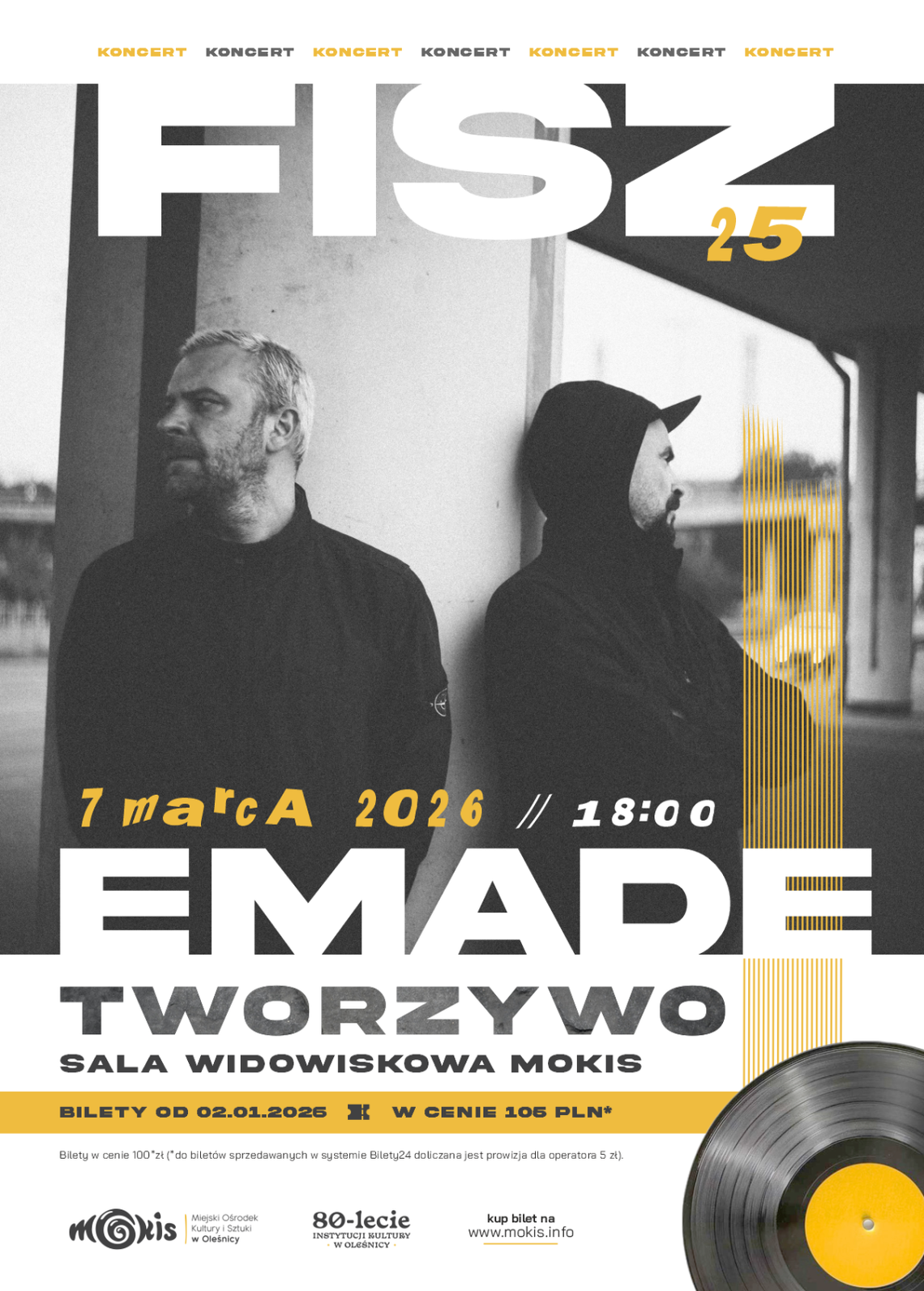 Koncert Fisz Emade Tworzywo odbędzie się w Oleśnicy Koncert Fisz Emade Tworzywo odbędzie się w Oleśnicy