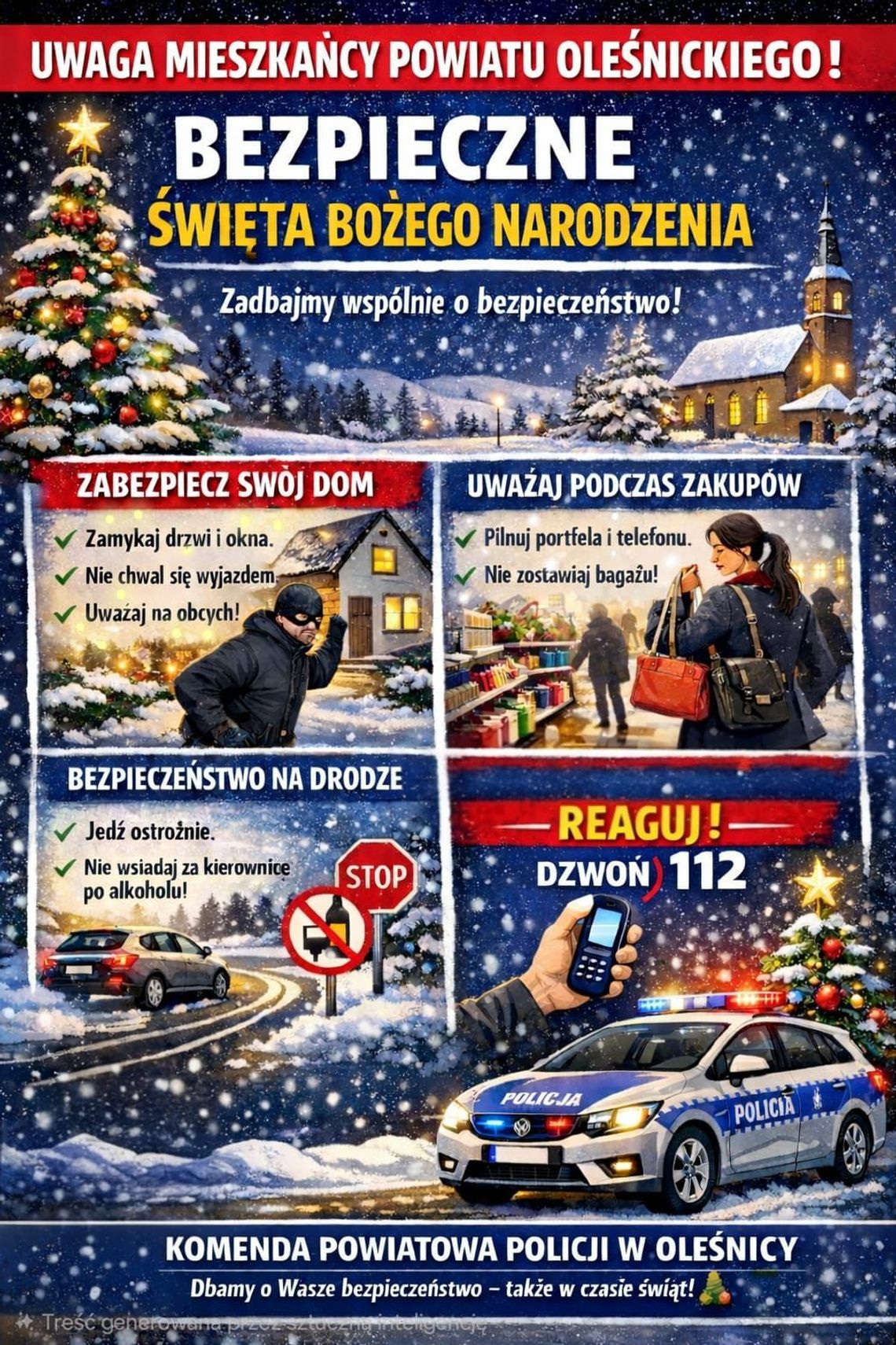 Policja apeluje: Bezpieczne Boże Narodzenie