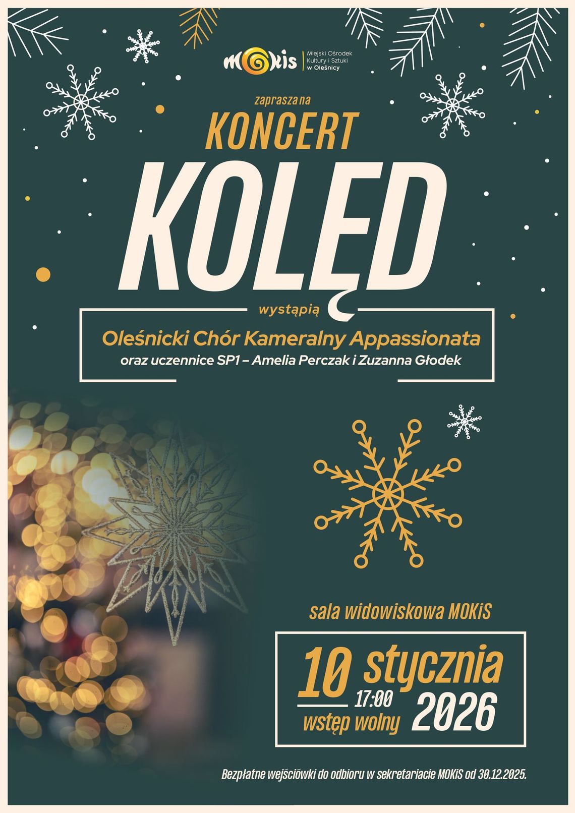 Oleśnica: Koncert kolęd na powitanie Nowego Roku Oleśnica: Koncert kolęd na powitanie Nowego Roku
