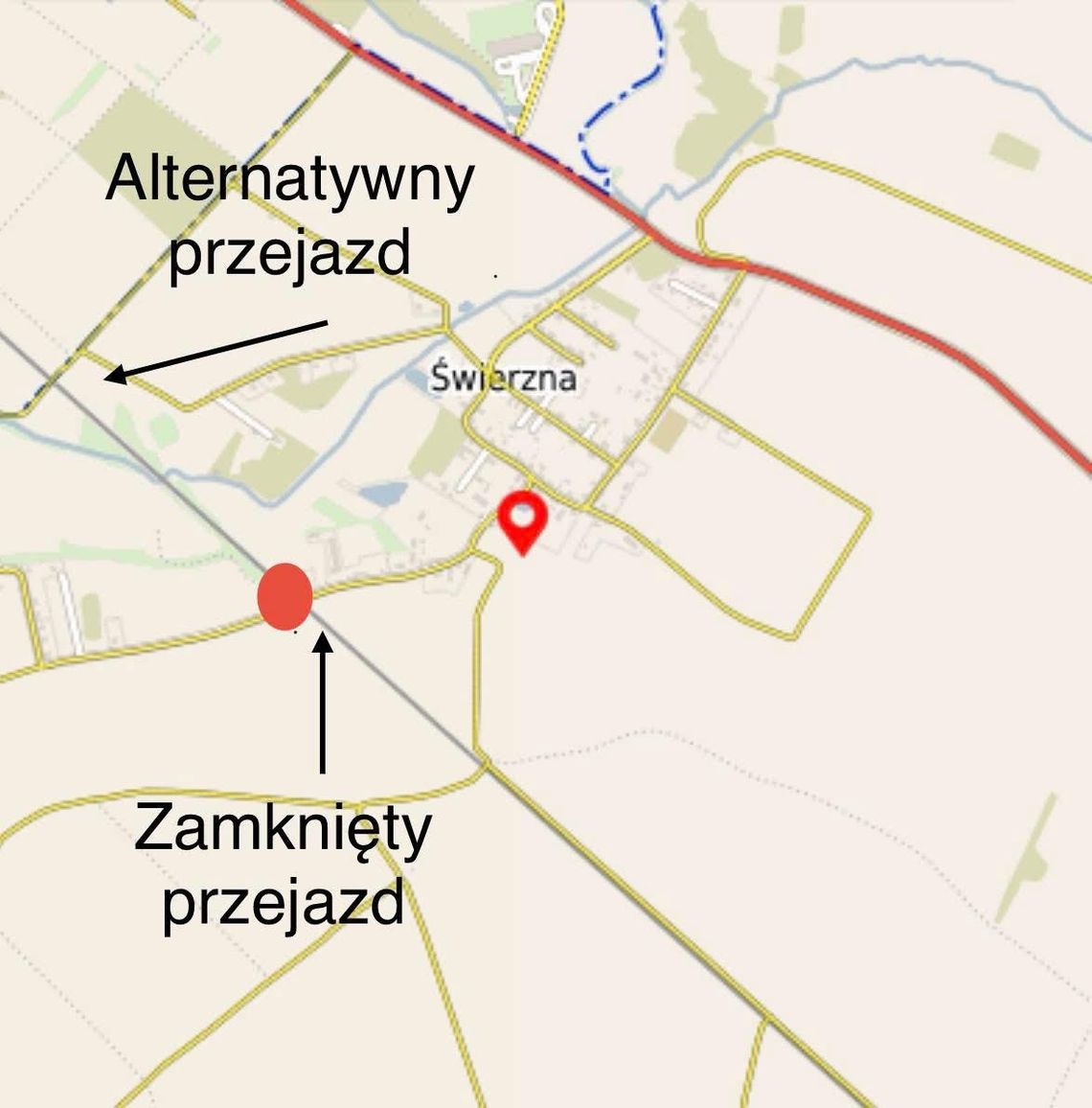 Utrudnienia na przejazdach kolejowych w Świerznej