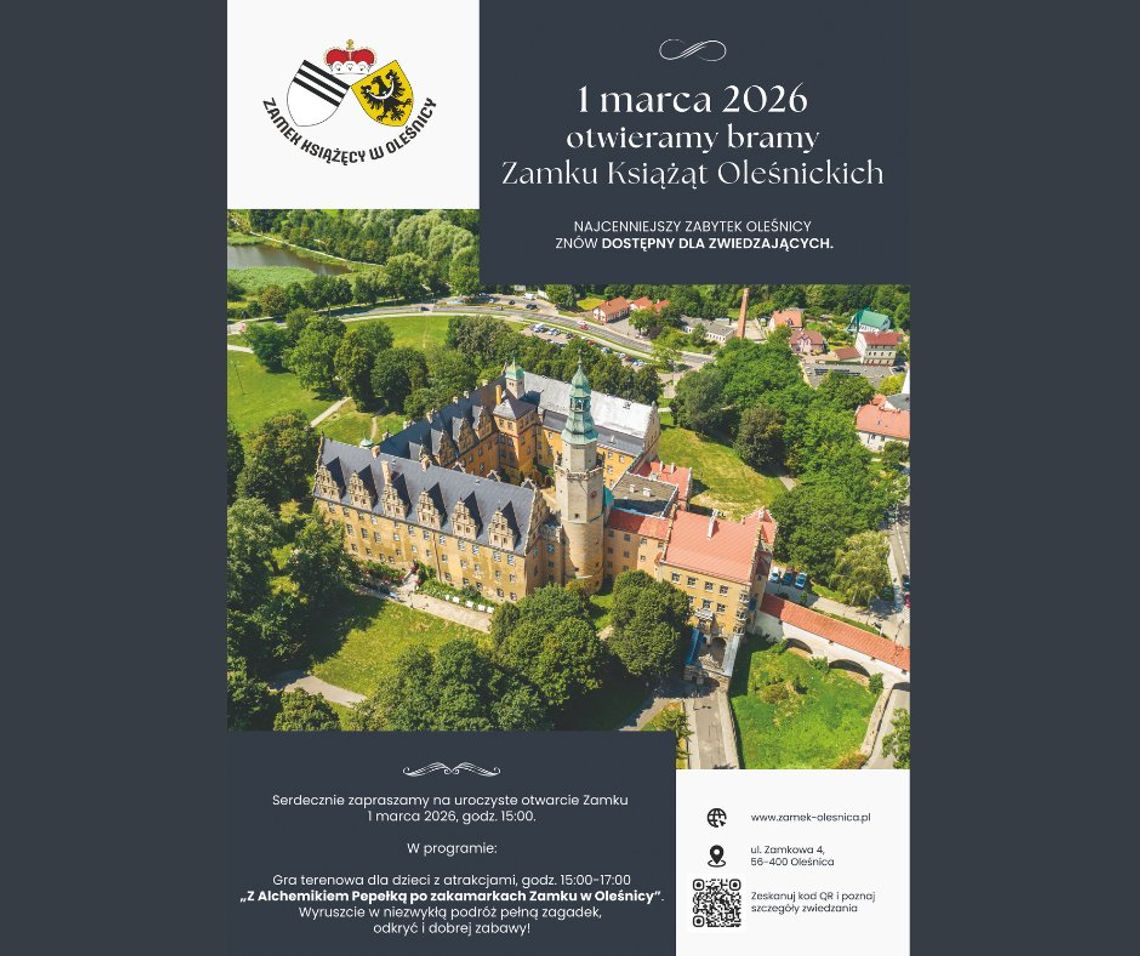Zamek w Oleśnicy wraca do życia! Otwarcie z questem alchemicznym, turniejem rycerskim i wystawą o księżnej Zamek w Oleśnicy wraca do życia! Otwarcie z questem alchemicznym, turniejem rycerskim i wystawą o księżnej
