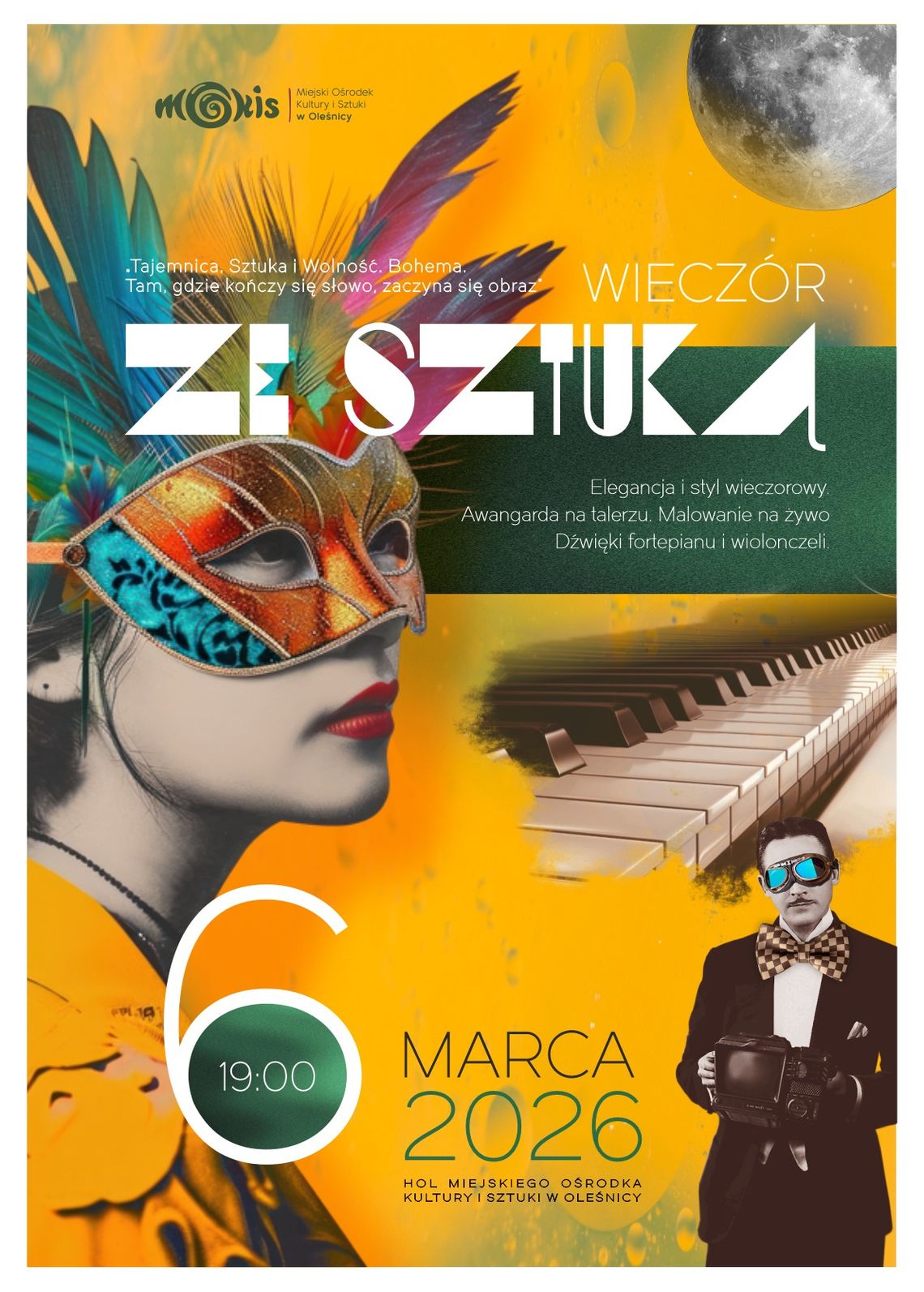 Fortepian, wiolonczela i malowanie na żywo. Artyzm Bohemy w Oleśnicy