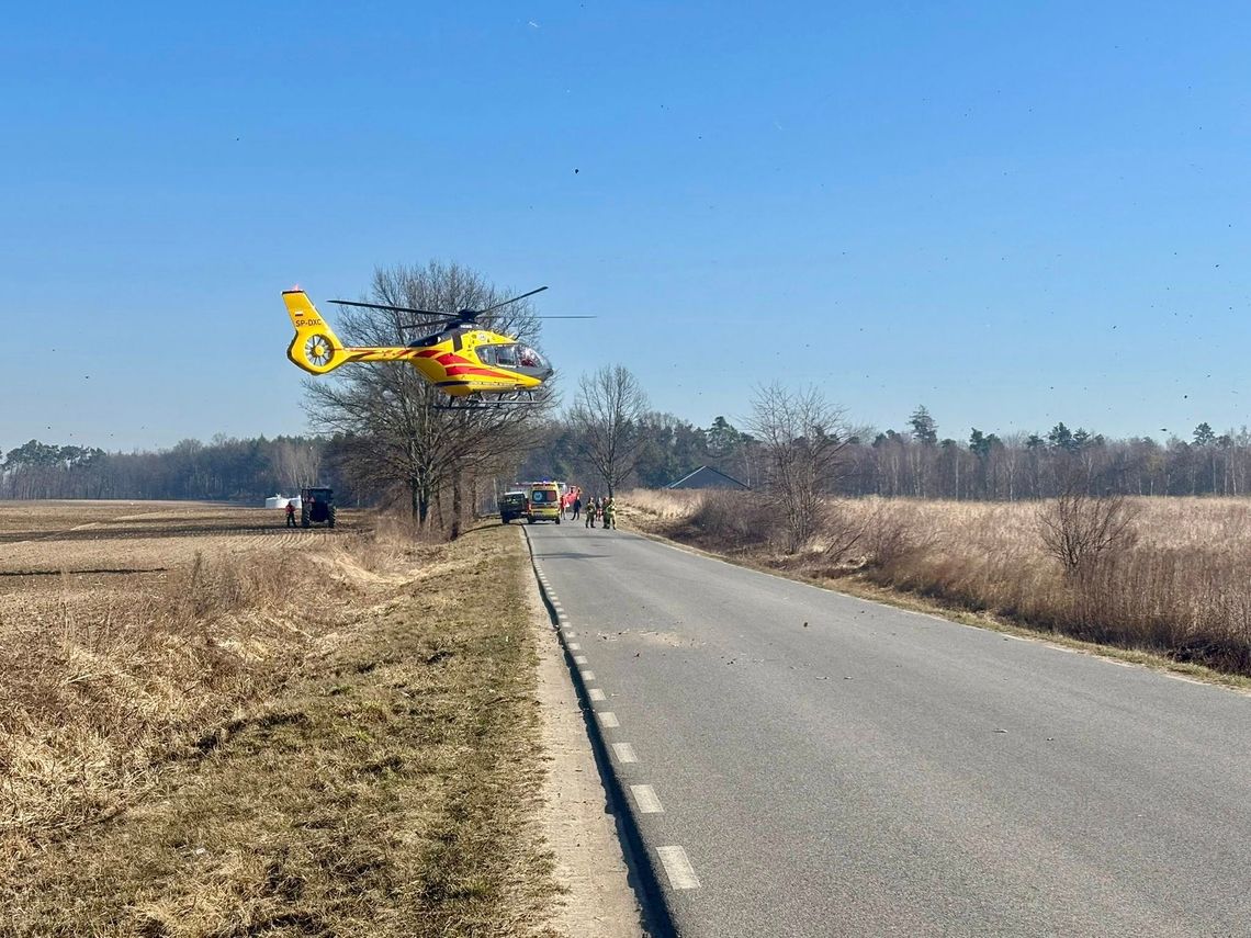 Alarm w gminie Oleśnica! Lądowanie helikoptera LPR w Krzeczynie – dwie karetki i strażacy na miejscu