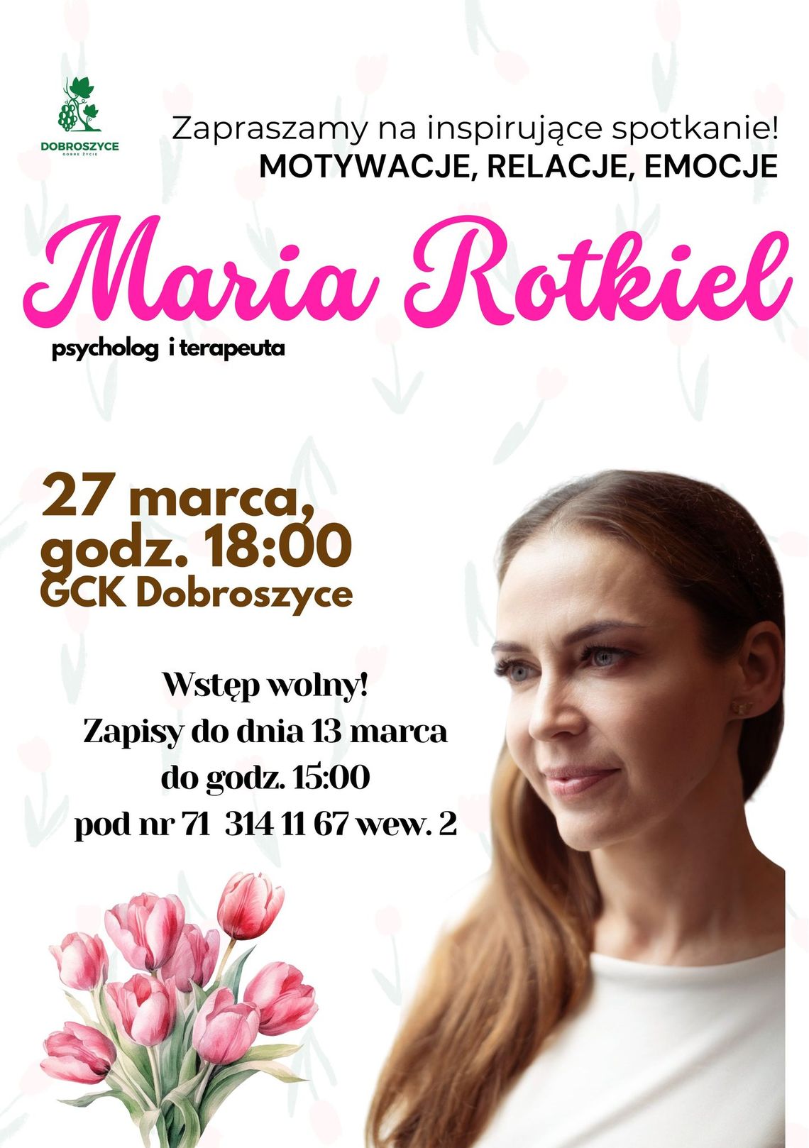 Znana psycholog przyjedzie do Dobroszyc. Bezpłatne spotkanie dla kobiet