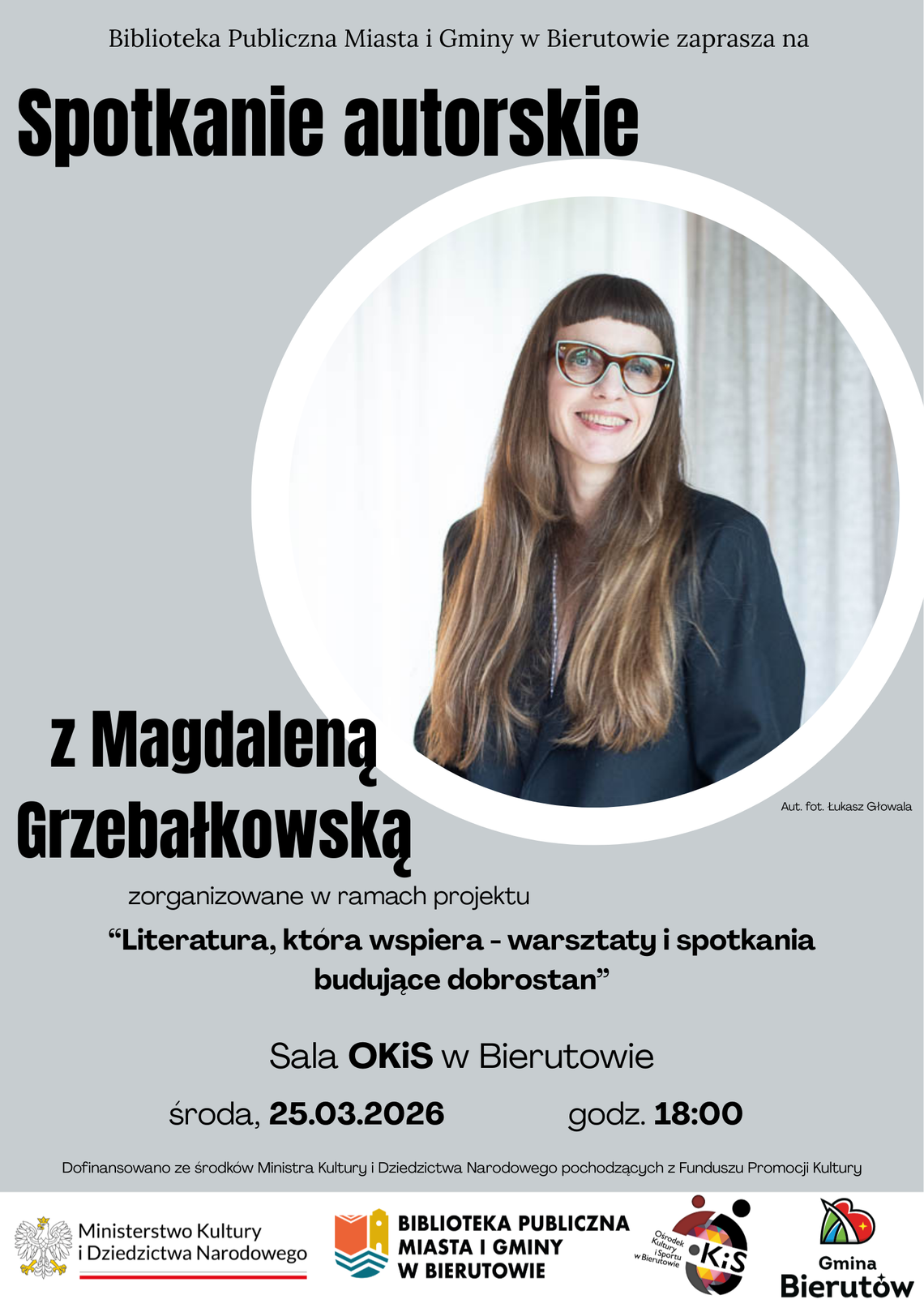 Spotkanie autorskie z Magdaleną Grzebałkowską w Bierutowie – reportaż i biografia w centrum uwagi