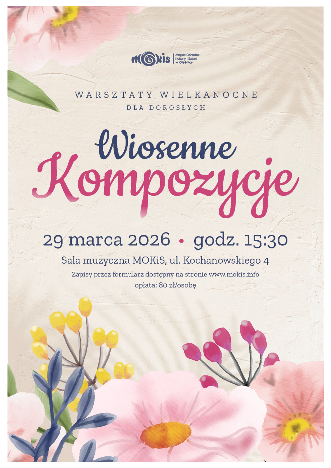 ,,Wiosenne kompozycje" - wielkanocne warsztaty rękodzielnicze dla dorosłych