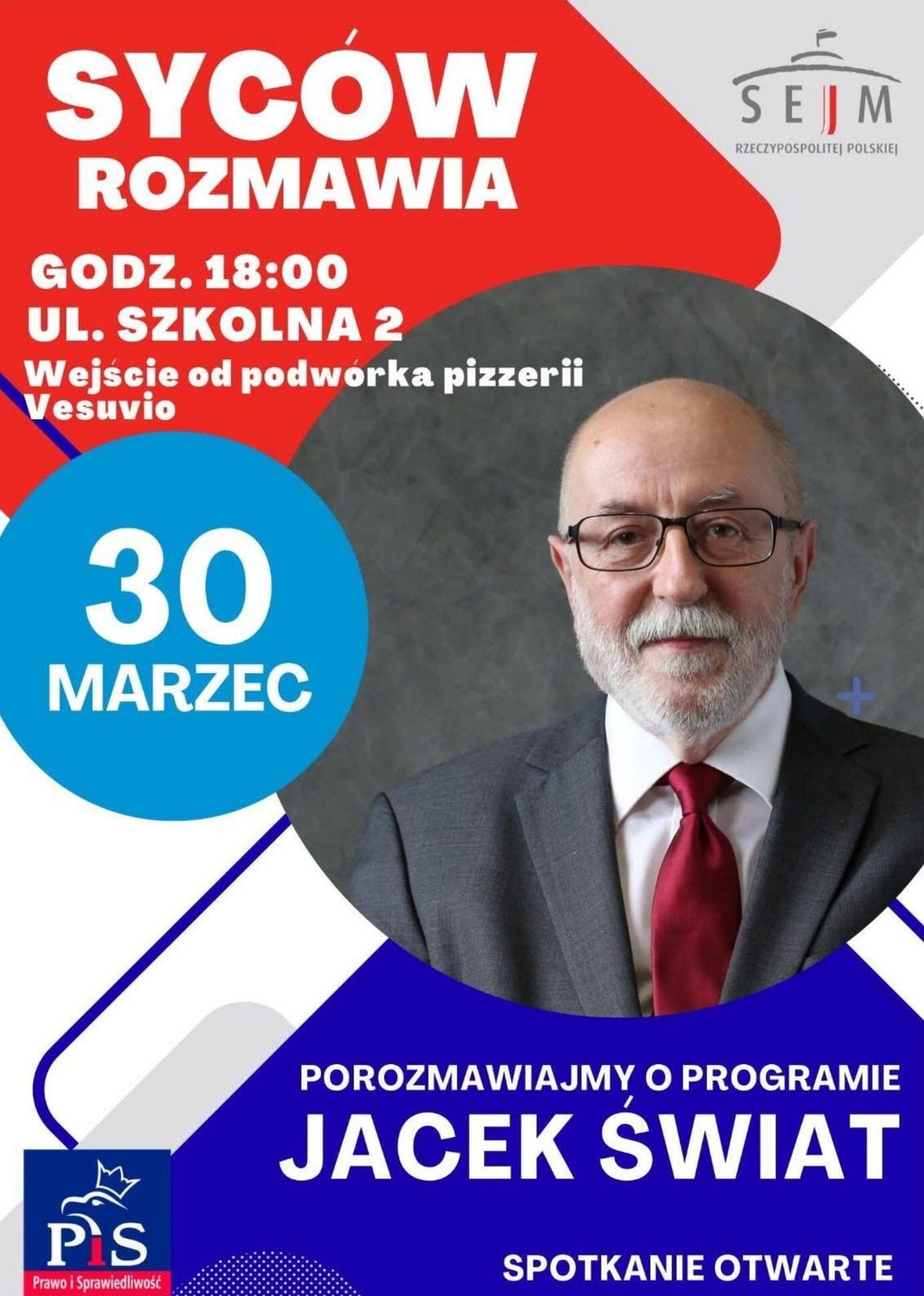 Spotkanie z posłem Jackiem Światem w Sycowie – wstęp wolny