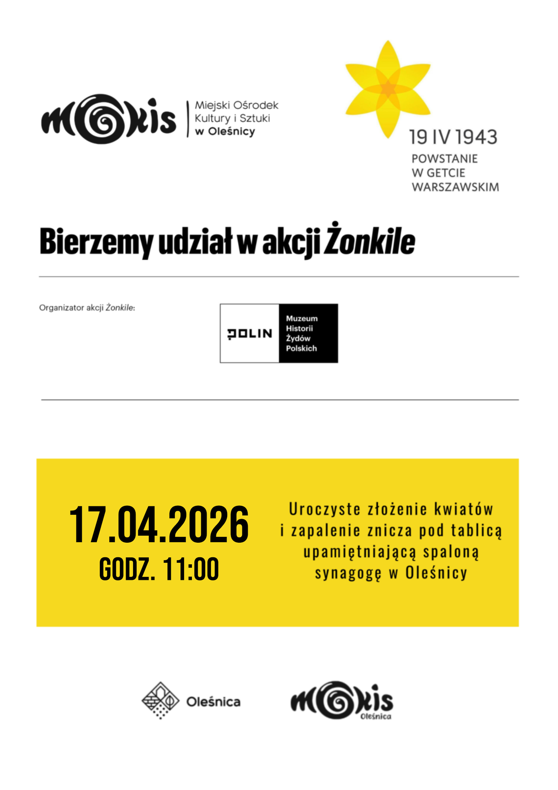 Oleśnica pamięta o historii – 83. rocznica powstania w getcie warszawskim