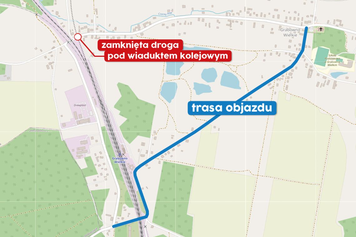 Uwaga kierowcy! Wiadukt w Grabownie Wielkim zamknięty na miesiąc