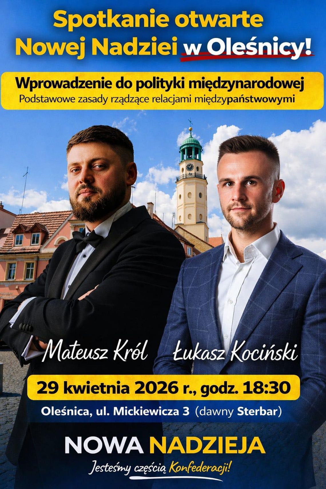 Poznaj tajniki polityki międzynarodowej” – spotkanie otwarte Nowej Nadziei w Oleśnicy