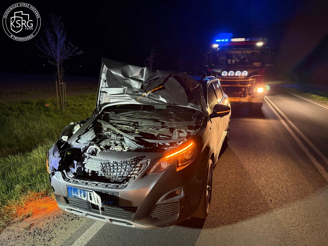 Wypadek w Moszycach! Strażacy i ratownicy na miejscu zdarzenia
