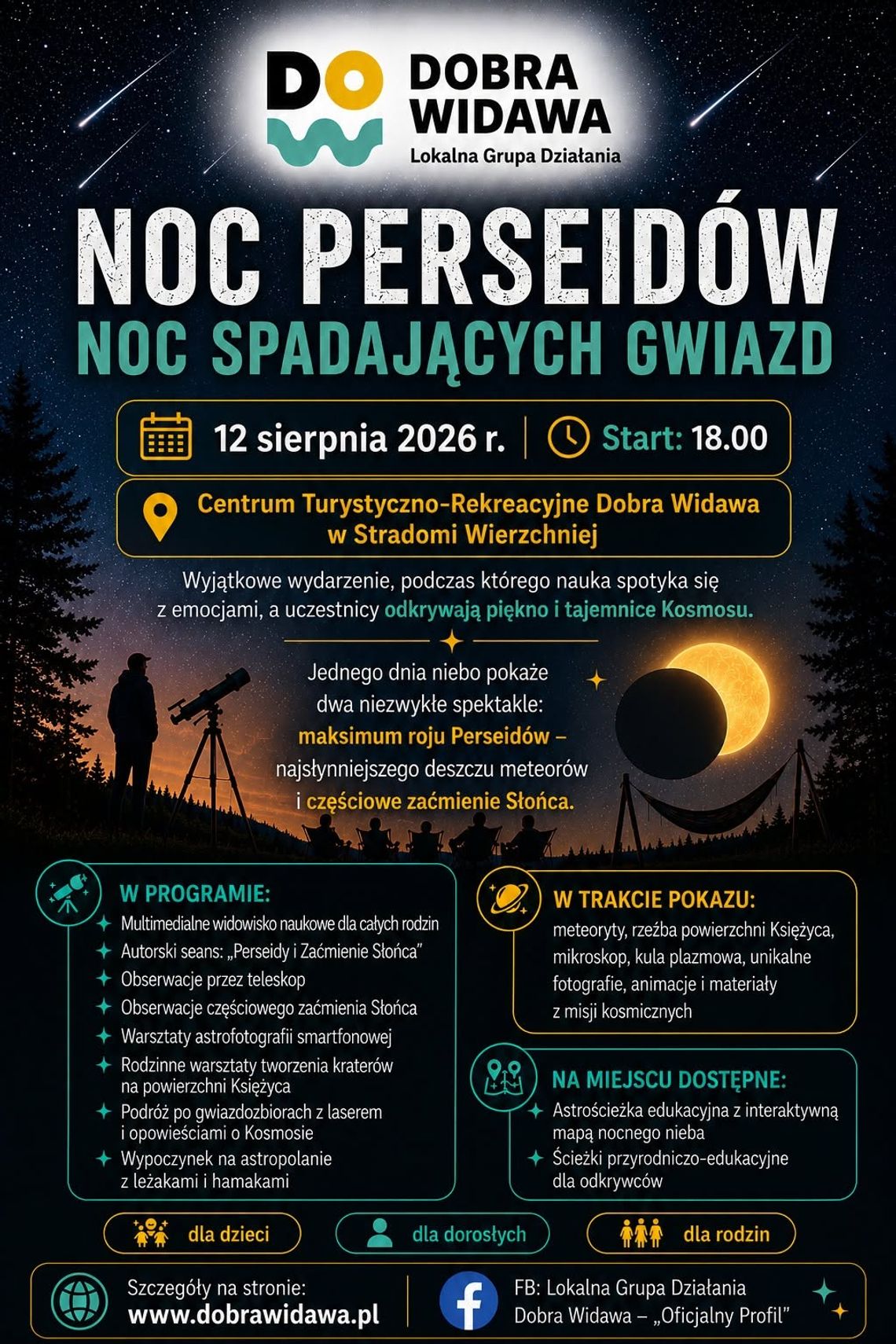 Dziś w Stradomi Wierzchniej noc pełna gwiazd! Perseidy, teleskopy i astrofotografia
