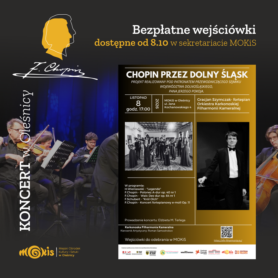 Chopin w Oleśnicy! Wyjątkowy koncert i darmowe bilety