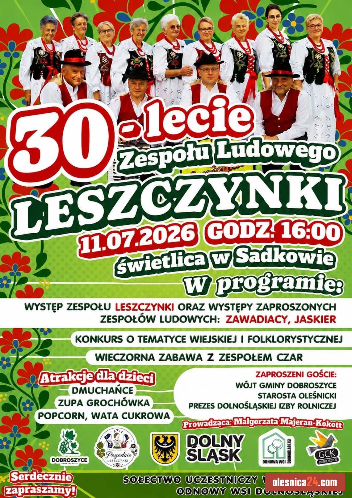 30 lat „Leszczynek”! Wielki jubileusz zespołu ludowego w Sadkowie