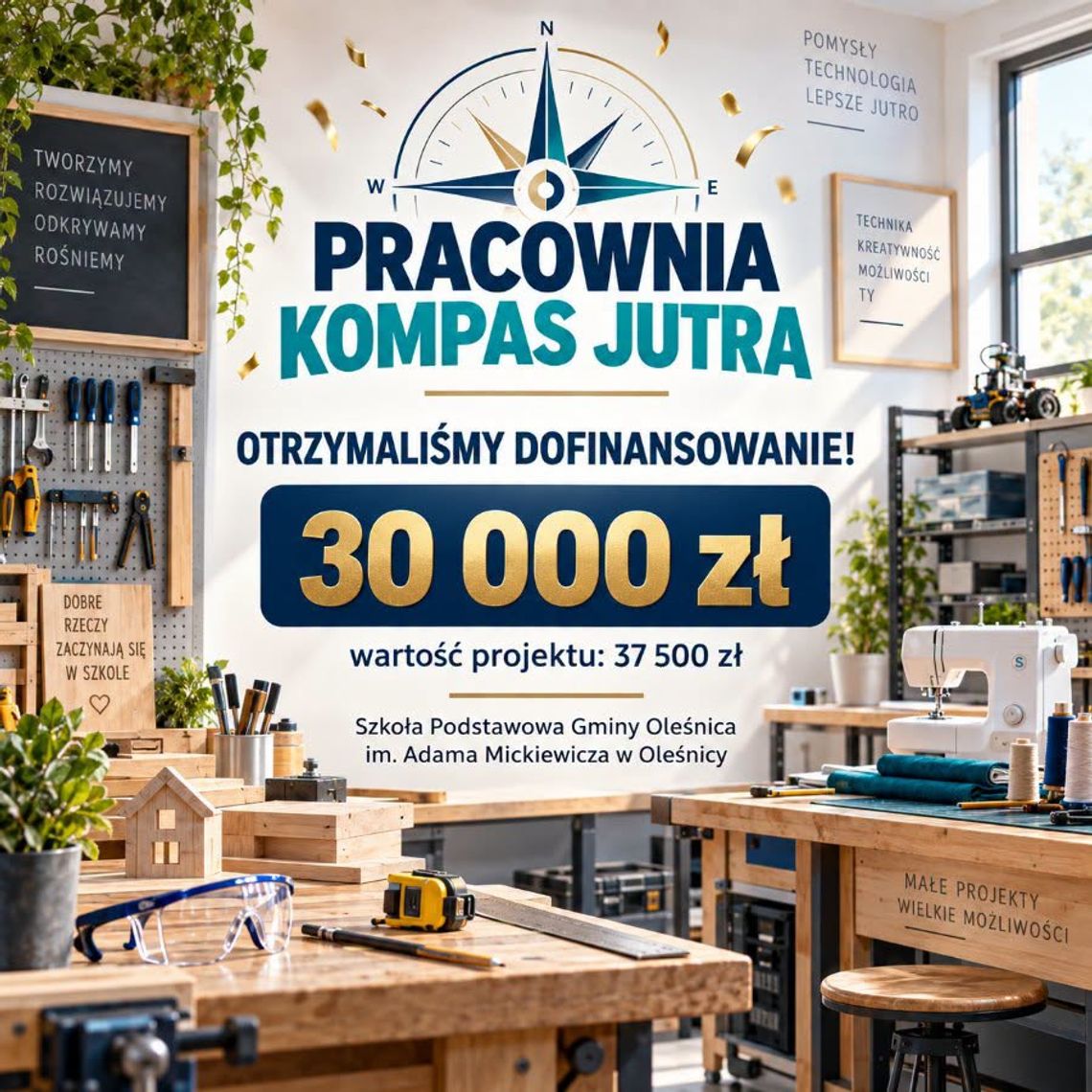37,5 tys. zł na nowoczesną pracownię. SP Gminy Oleśnica dostała dofinansowanie 37,5 tys. zł na nowoczesną pracownię. SP Gminy Oleśnica dostała dofinansowanie