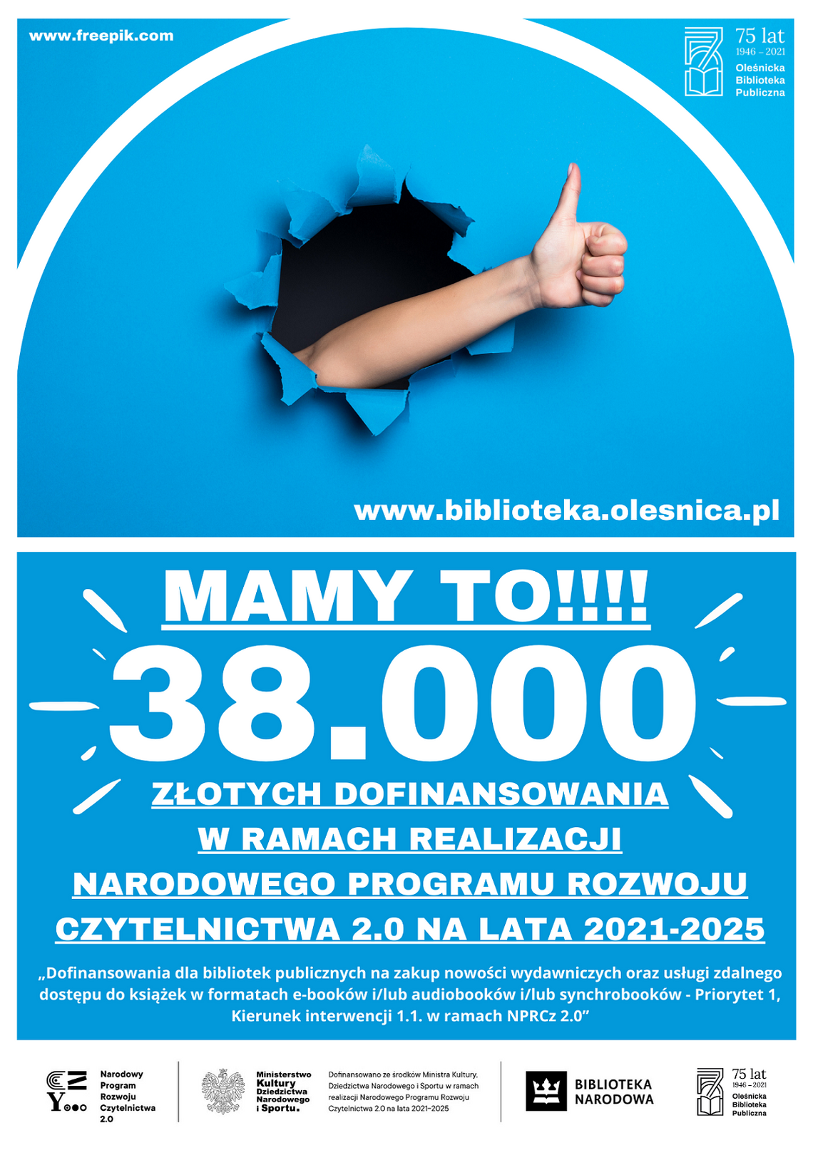 38.000 złotych dla oleśnickiej biblioteki