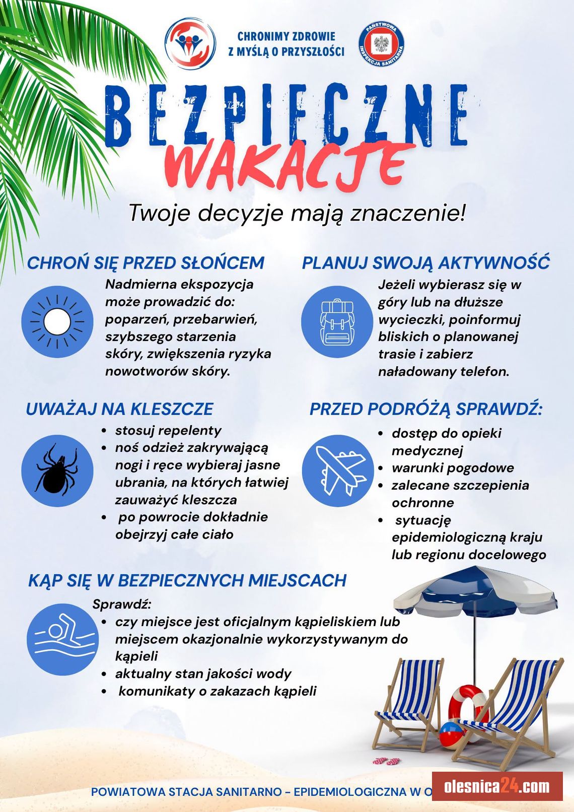 Bezpieczne wakacje zaczynają się od dobrych decyzji Bezpieczne wakacje zaczynają się od dobrych decyzji