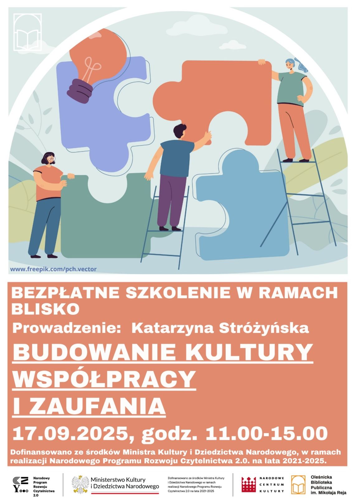 Bibliotekarzu, buduj zaufanie! Zaproszenie na szkolenie
