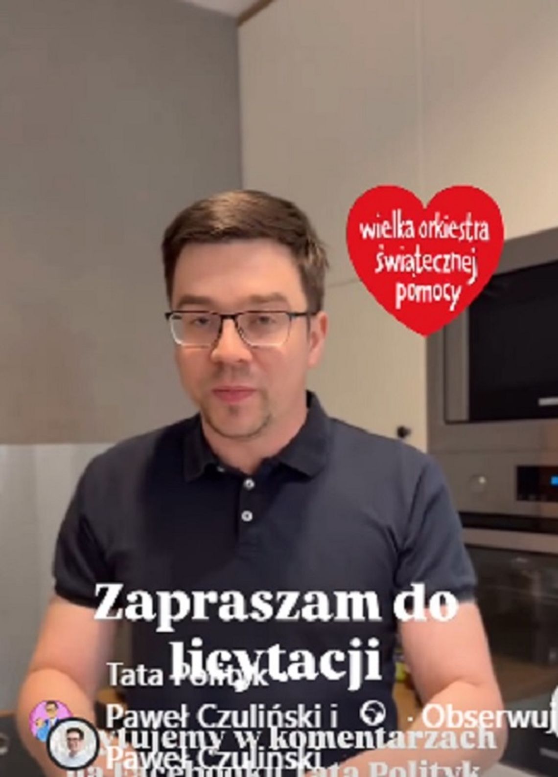 Burmistrz gotuje dla ciebie w domu! Polityk wystawił na WOŚP kolację