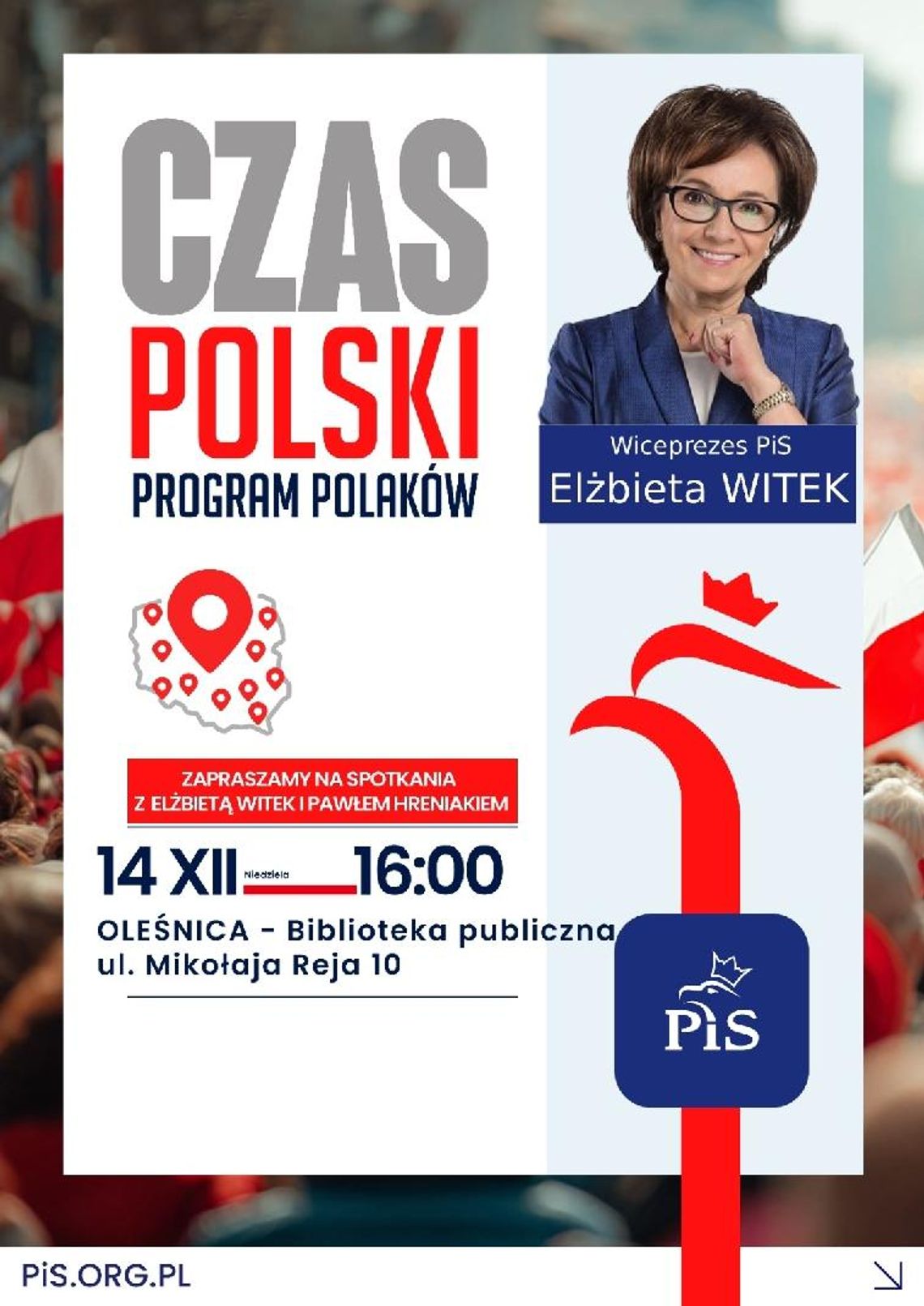 Była marszałek Sejmu przyjedzie do Oleśnicy Była marszałek Sejmu przyjedzie do Oleśnicy