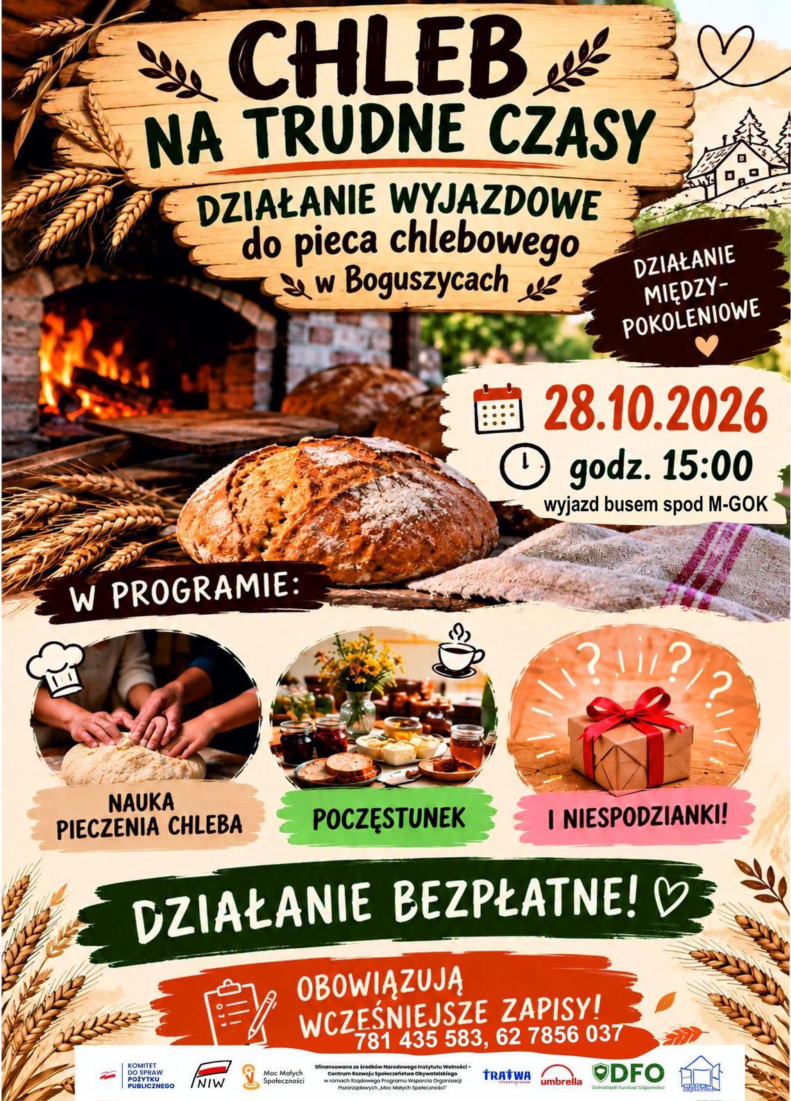 Chleb na trudne czasy. W Boguszycach nauczą, jak piec go tradycyjną metodą Chleb na trudne czasy. W Boguszycach nauczą, jak piec go tradycyjną metodą