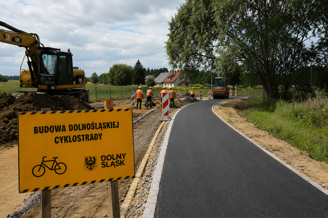 Cyklostrada rośnie w oczach! Trwa budowa kolejnych odcinków w gminie Twardogóra Cyklostrada rośnie w oczach! Trwa budowa kolejnych odcinków w gminie Twardogóra