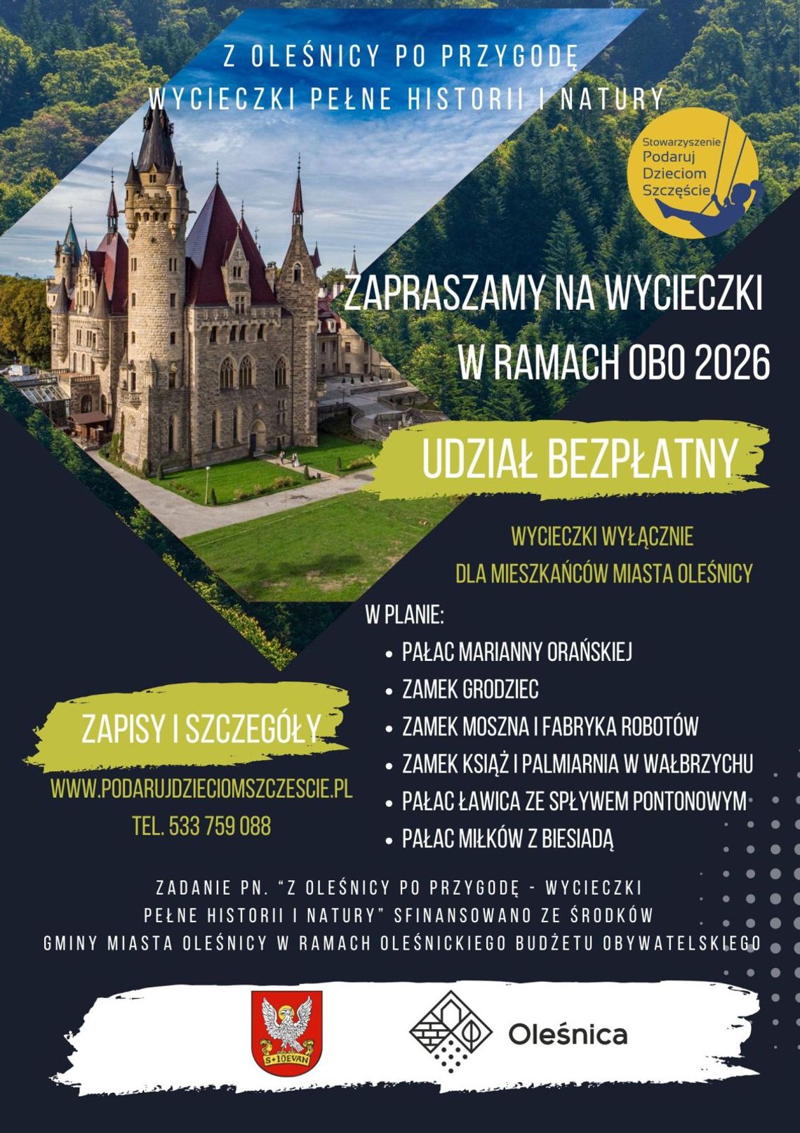 Darmowe wycieczki dla mieszkańców Oleśnicy. Ruszają zapisy na wyjątkowe wyjazdy