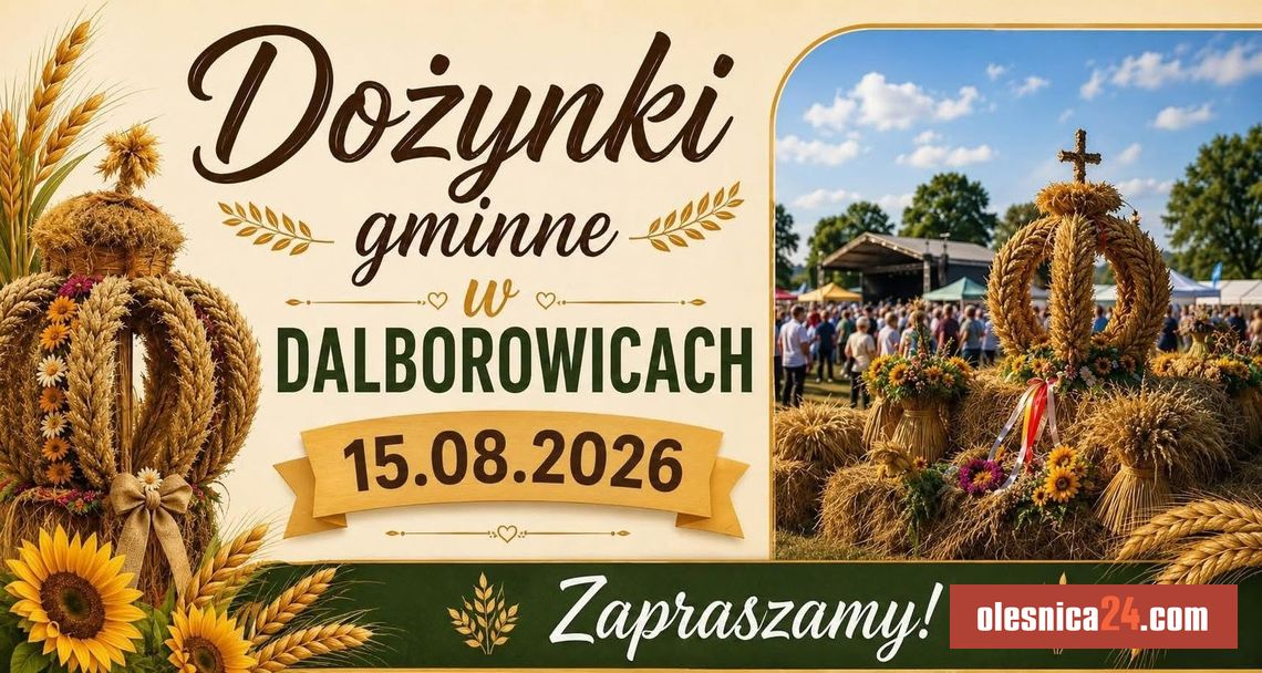 Dożynki Gminne w Dalborowicach 2026. Już 15 sierpnia wielkie święto plonów Dożynki Gminne w Dalborowicach 2026. Już 15 sierpnia wielkie święto plonów