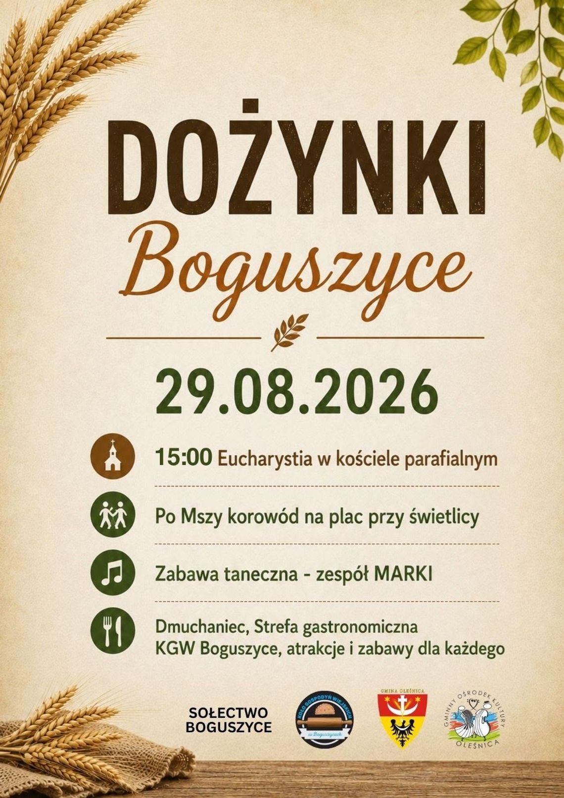 Dożynki w Boguszycach - organizatorzy apelują do mieszkańców: „Zróbmy coś dla nas wszystkich” Dożynki w Boguszycach - organizatorzy apelują do mieszkańców: „Zróbmy coś dla nas wszystkich”