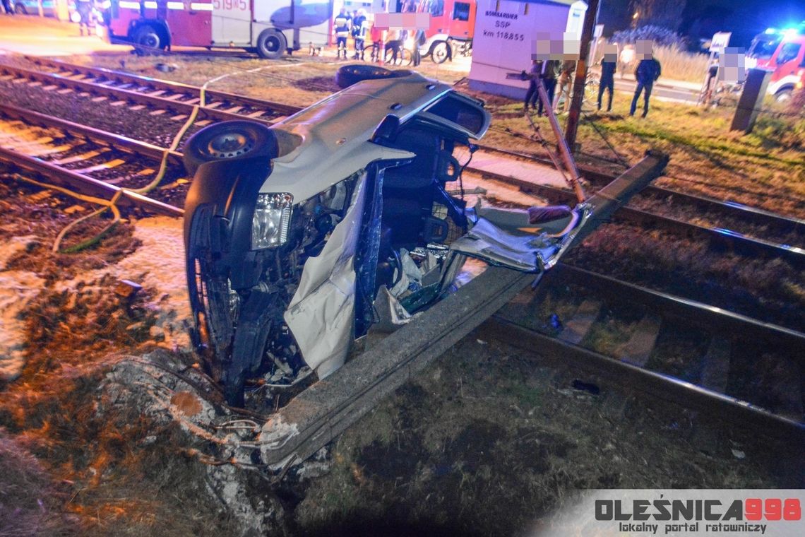 Dramatyczny wypadek na przejeździe kolejowym w Bierutowie