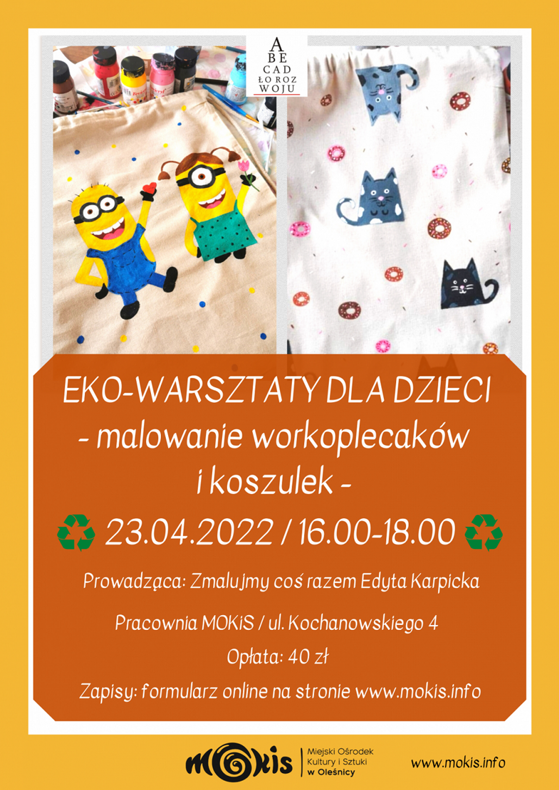 Eko-warsztaty dla dzieci – malowanie workoplecaków i koszulek
