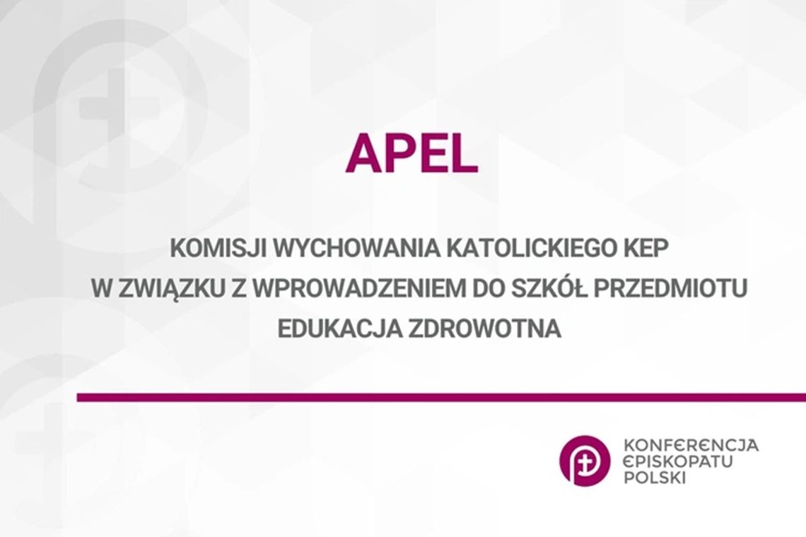 Episkopat w sprawie "edukacji zdrowotnej": "Nie wyrażajcie zgody"
