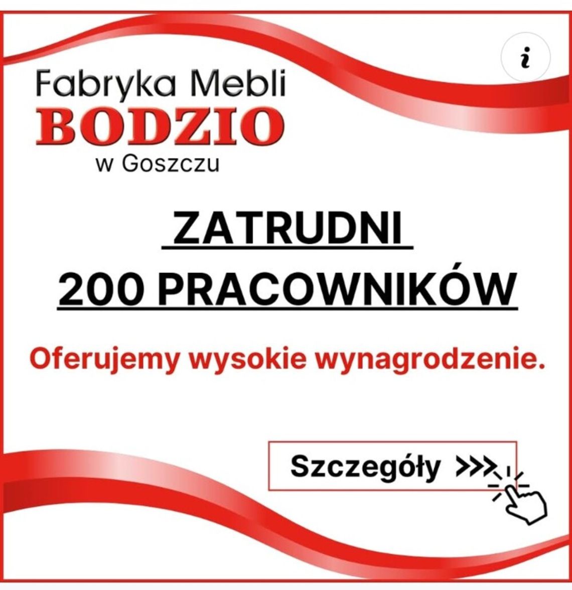 Fabryka Mebli Bodzio zatrudni 200 osób