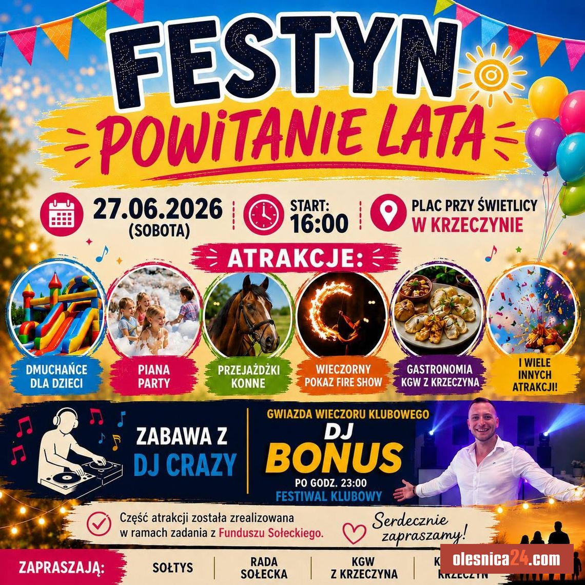 Festyn Powitanie Lata w Krzeczynie – będzie gorąco! Festyn Powitanie Lata w Krzeczynie – będzie gorąco!