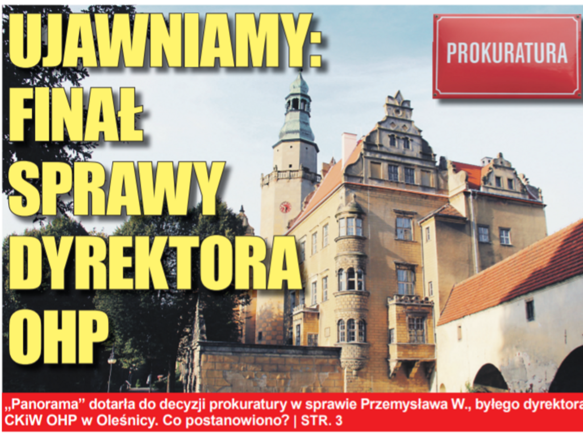 FINAŁ SKANDALU Z EKS-DYREKTOREM OHP OLEŚNICA